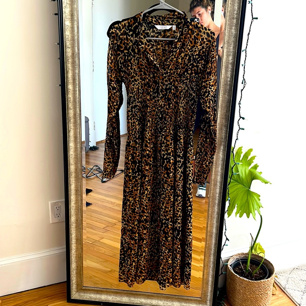 Leopard print sheer top dress super comfy